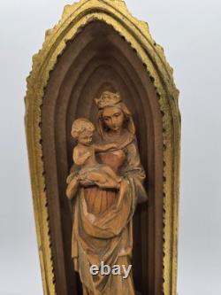 10 ANRI Reuge Madonna & Child Altar Shrine Music Box Italy Silent Night Works