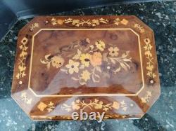 14 Inlaid Jewelry / Music Box Velvet Lining Italy IDI Lara's Theme Reuge