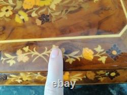 14 Inlaid Jewelry / Music Box Velvet Lining Italy IDI Lara's Theme Reuge