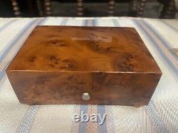 1950's Reuge Switzerland Burl Wood Music Box 4 Tunes 40 + Notes Beautiful Sound