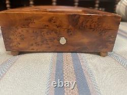 1950's Reuge Switzerland Burl Wood Music Box 4 Tunes 40 + Notes Beautiful Sound