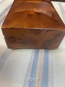 1950's Reuge Switzerland Burl Wood Music Box 4 Tunes 40 + Notes Beautiful Sound