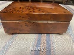 1950's Reuge Switzerland Burl Wood Music Box 4 Tunes 40 + Notes Beautiful Sound