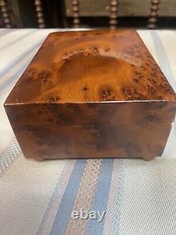 1950's Reuge Switzerland Burl Wood Music Box 4 Tunes 40 + Notes Beautiful Sound