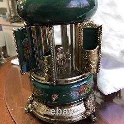 1960 Refuge Green Lipstick /Cigarette Musical Carousel Music Box Not Working