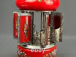 1960s Reuge Red Lipstick / Cigarette Musical Carousel Swiss Music Box Mint