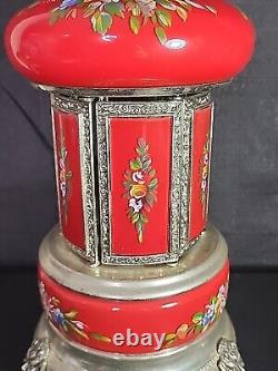 1960s Reuge Red Lipstick / Cigarette Musical Carousel Swiss Music Box Mint WORKS