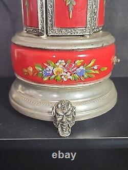 1960s Reuge Red Lipstick / Cigarette Musical Carousel Swiss Music Box Mint WORKS