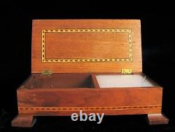 1964 Signed Reuge Wooden Music Box Fine Inlay Pattern Star Dust Constantine Rare
