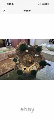 1970's Rare Walnut Shaped Reuge Trinket & Music Box With Leaf Base, Works