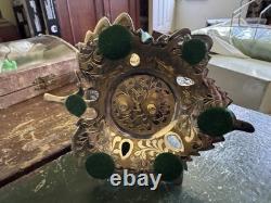 1970's Walnut Shaped Reuge Trinket & Music Box With Leaf Base Works 1970's Walnut Shaped Reuge Trinket & Music Box With Leaf Base Works