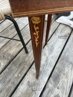 1970s Italian Reuge Marquetry Inlaid Music Box Table Works Condition Issues