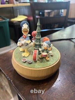 1971 Anri Walt Disney Reuge Music Box Donald Duck, Hewey, Duey and Louie WORKS