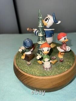 1971 Anri Walt Disney Reuge Music Box Donald Duck, Hewey, Duey and Louie WORKS