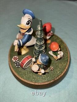 1971 Anri Walt Disney Reuge Music Box Donald Duck, Hewey, Duey and Louie WORKS