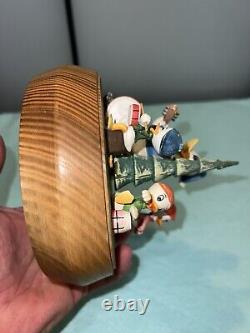 1971 Anri Walt Disney Reuge Music Box Donald Duck, Hewey, Duey and Louie WORKS