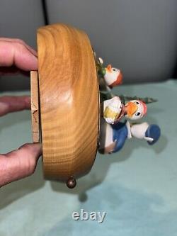 1971 Anri Walt Disney Reuge Music Box Donald Duck, Hewey, Duey and Louie WORKS