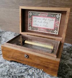 AL350 Vintage Swiss Cylinder Music Box Thorens INC New York Made in Switzerland