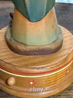 ANRI Wooden Carving Pair Music Box with Reuge Movement Made in Italy
