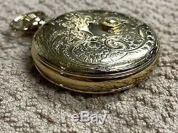 AS-IS Reuge Vintage Automaton Musical Pocket Watch Gold Plate, Plain Dial