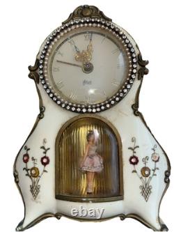Alarm Clock PeterGermany (1960-70) Reuge Music Box Dancing Ballerina READ All