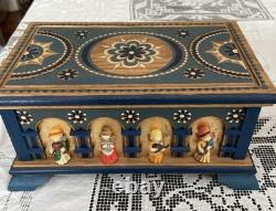Anri Reuge Swiss Movement Jewelry or Trinket Wooden Box Plays Emperor's Waltz