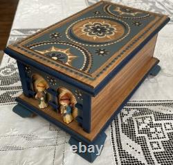 Anri Reuge Swiss Movement Jewelry or Trinket Wooden Box Plays Emperor's Waltz