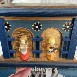 Anri Reuge Swiss Movement Jewelry or Trinket Wooden Box Plays Emperor's Waltz