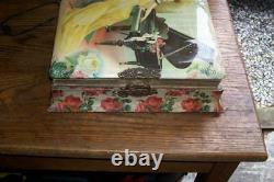 Antique Celluloid Photo Album withReuge Swiss Music Box Player Woman Pianist Works