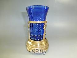 Antique French Brass Cup Holder Thorens Pre Reuge Music Box + Original Blue Cup
