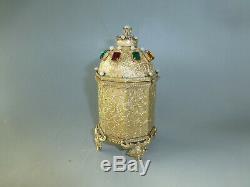 Antique German Gold Gilt Jewelry Ornate Case Reuge Music Box (watch The Video)
