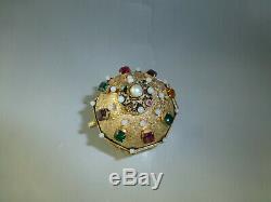Antique German Gold Gilt Jewelry Ornate Case Reuge Music Box (watch The Video)