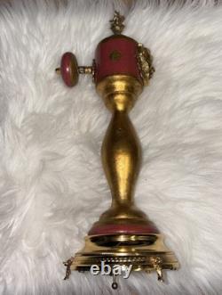 Antique Pepper Mill Music Box Brevetto Made In Italy Wooden Metal Accents