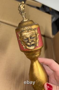 Antique Pepper Mill Music Box Brevetto Made In Italy Wooden Metal Accents