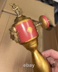 Antique Pepper Mill Music Box Brevetto Made In Italy Wooden Metal Accents