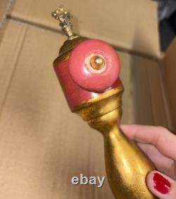 Antique Pepper Mill Music Box Brevetto Made In Italy Wooden Metal Accents