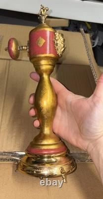 Antique Pepper Mill Music Box Brevetto Made In Italy Wooden Metal Accents