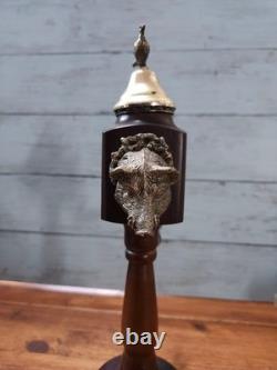 Antique REUGE Music Box Pepper Mill Type Hunting Boar Head Swiss Made Works