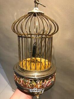 Antique Rare Swiss Reuge Singing Bird Cage Music Box Automaton Capodimonte