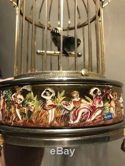 Antique Rare Swiss Reuge Singing Bird Cage Music Box Automaton Capodimonte