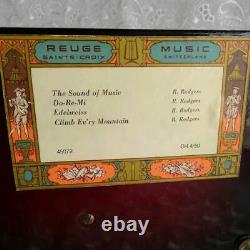 Antique Reuge 50 Valves Music Box Edelweiss More Songs W7.87 inch