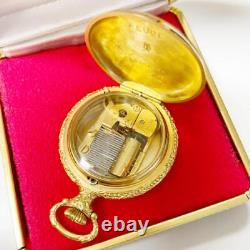 Antique Reuge Flower x Plant x Pocket Music Box Gold Made in Swiss