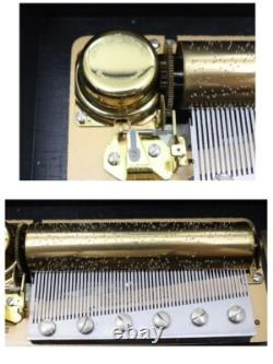 Antique Reuge Music Box 60 Valve 12 Songs Clock Swiss Made Alarm Used