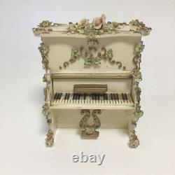 Antique Reuge Music Box Piano Flower Rose decoration