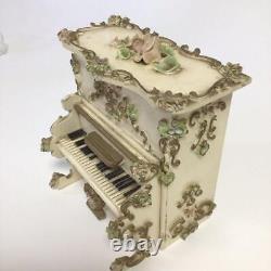 Antique Reuge Music Box Piano Flower Rose decoration