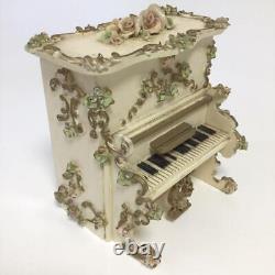 Antique Reuge Music Box Piano Flower Rose decoration