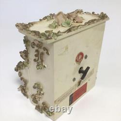 Antique Reuge Music Box Piano Flower Rose decoration