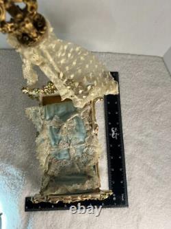 Antique Reuge Music Box Swing Crib Baby Bed WITH CANOPY NO DOLL Works, READ