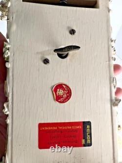 Antique Reuge Music Box Swing Crib Baby Bed WITH CANOPY NO DOLL Works, READ