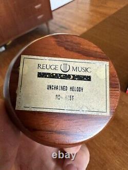 Antique Reuge Round Wooden Music Box Switzerland